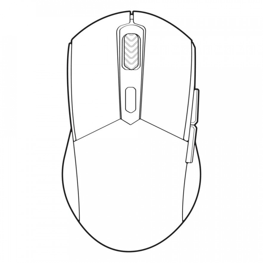 Computer mouse outline drawing vector, Computer Mouse in a sketch