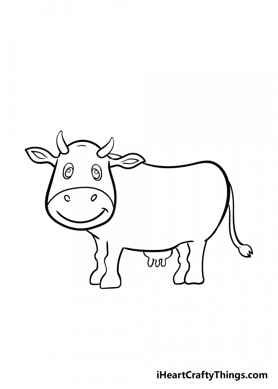 Cow Drawing - How To Draw A Cow Step By Step!