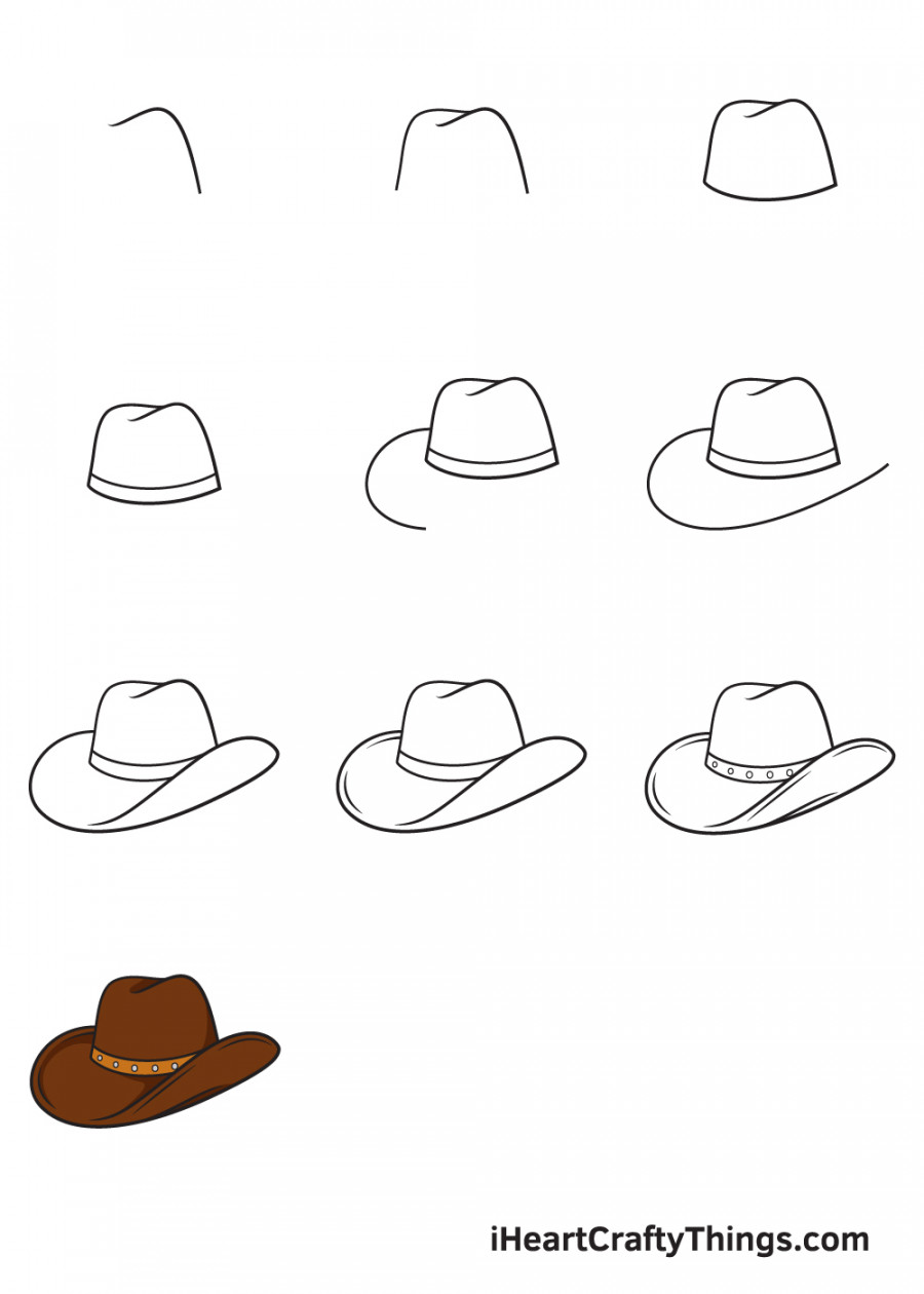 Cowboy Hat Drawing - How To Draw A Cowboy Hat Step By Step