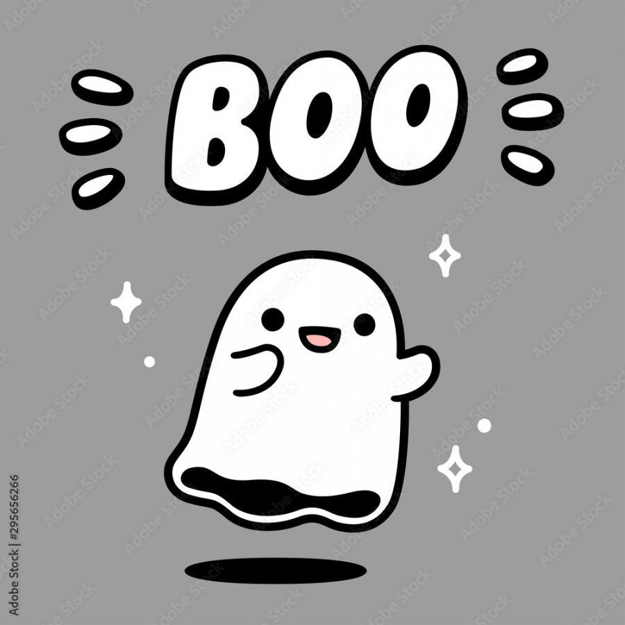 Cute cartoon ghost drawing Stock-Vektorgrafik  Adobe Stock