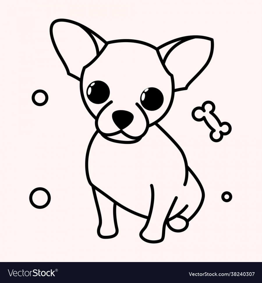 Cute cartoon icon a chihuahua Royalty Free Vector Image