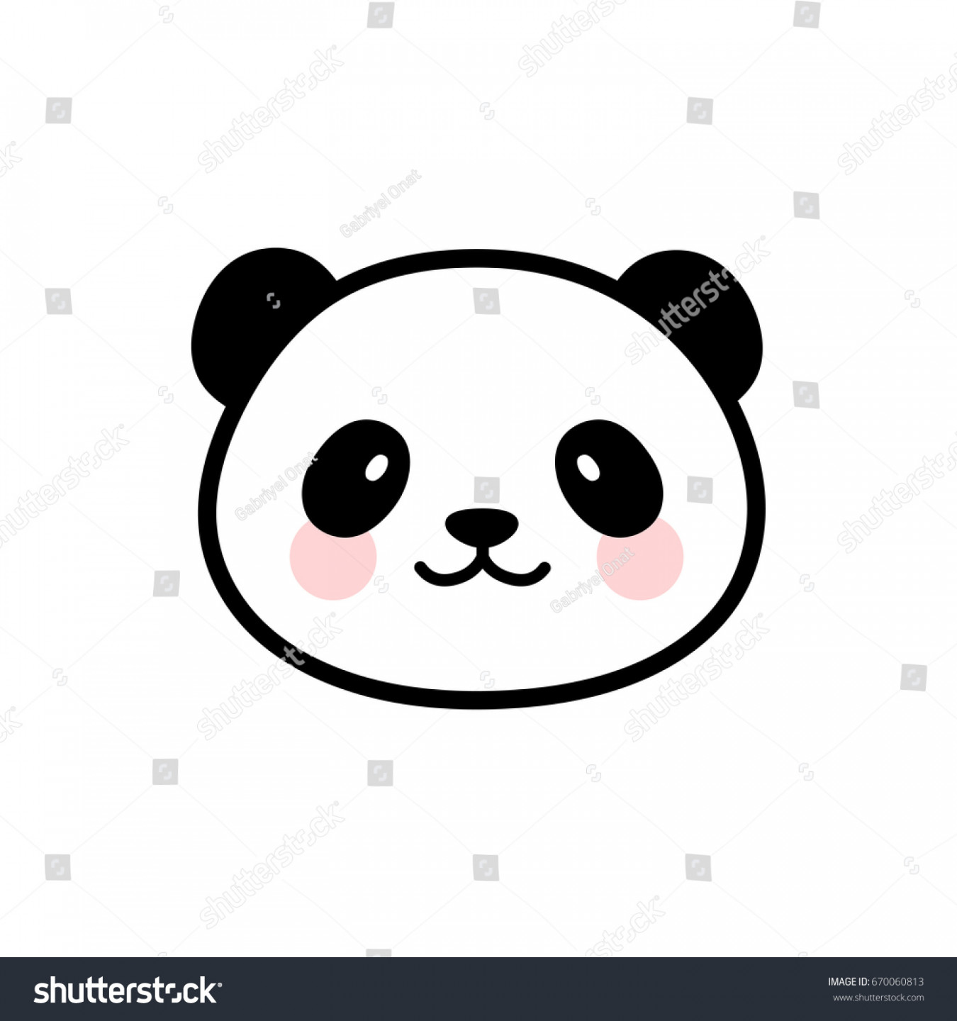 Cute-Panda-Gesichtssymbol: Stock-Vektorgrafik (Lizenzfrei