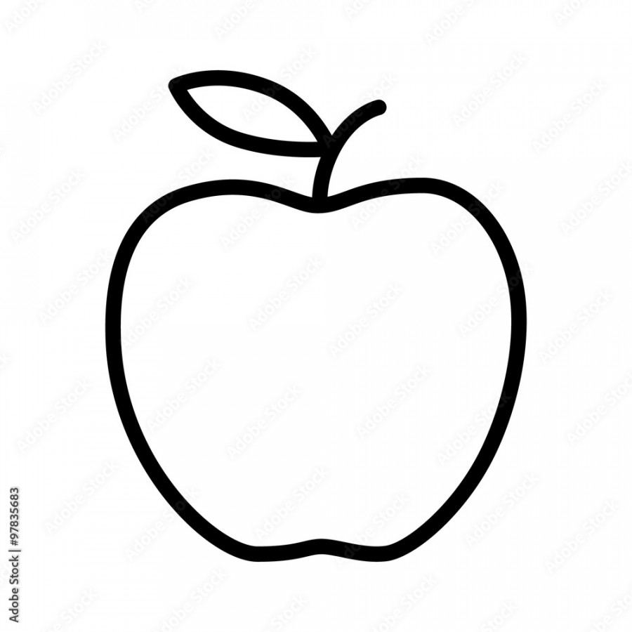 Delicious apple line art icon for apps and websites Stock