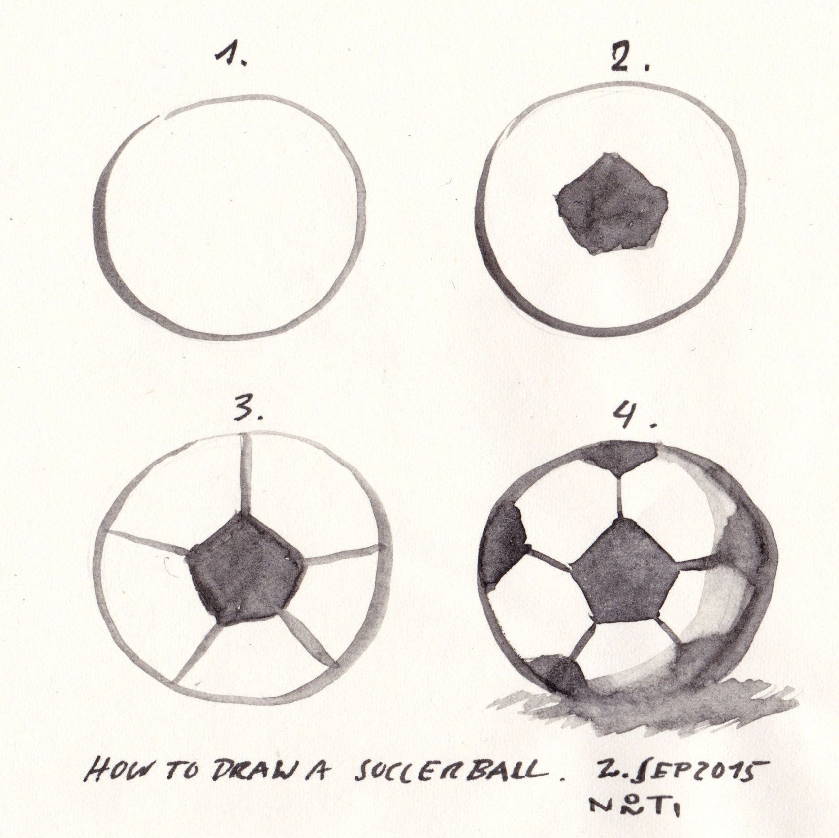 Diary-Picture /) »How to draw a soccer ball«