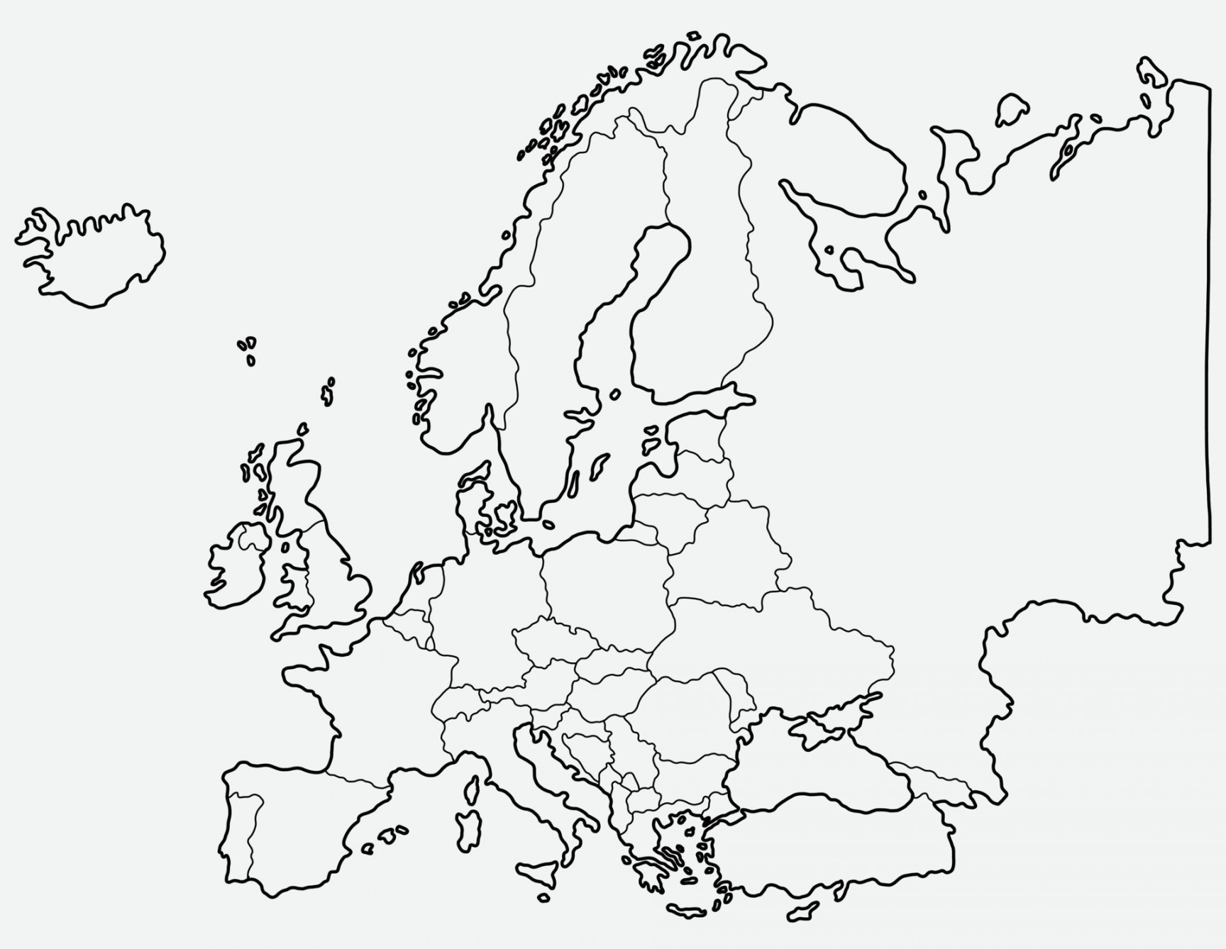 doodle freehand drawing of europe map