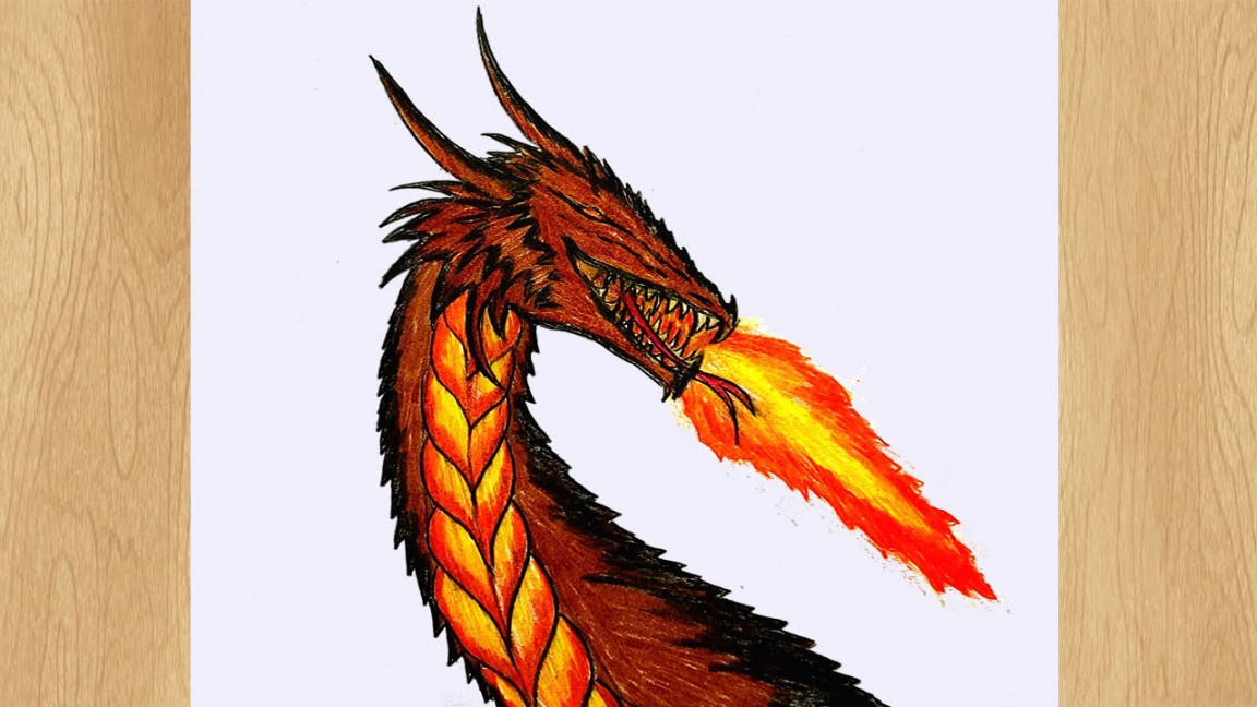 Draw a Fire Breathing Dragon I Dragon with Fire Drawing Tutorial I Easy  Dragon Drawing