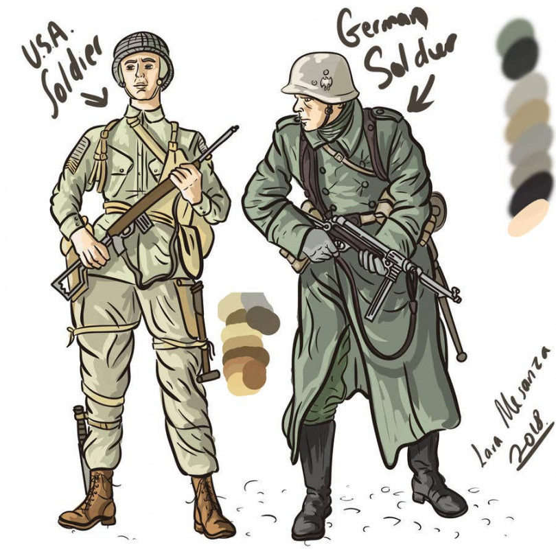 Draw Soldiers WW for a board game counter  Freelancer