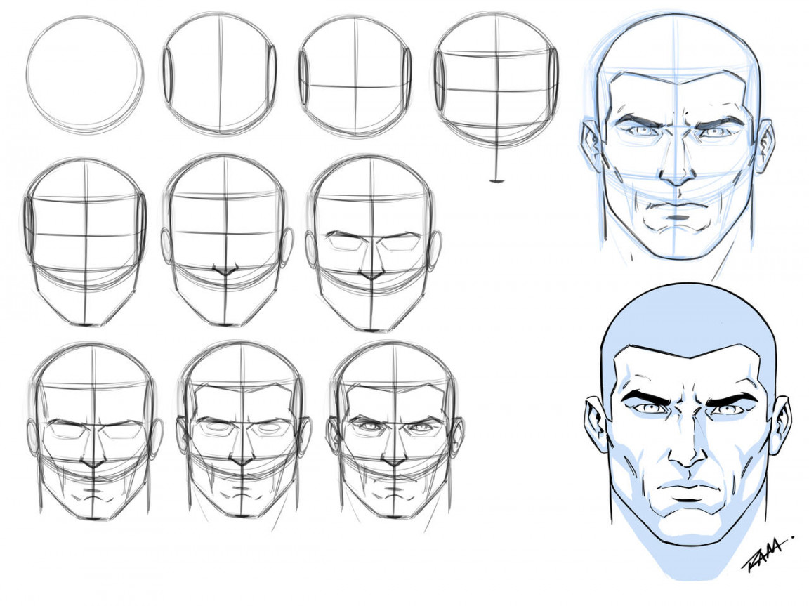 Drawing a Male Face Step by Step by robertmarzullo on DeviantArt