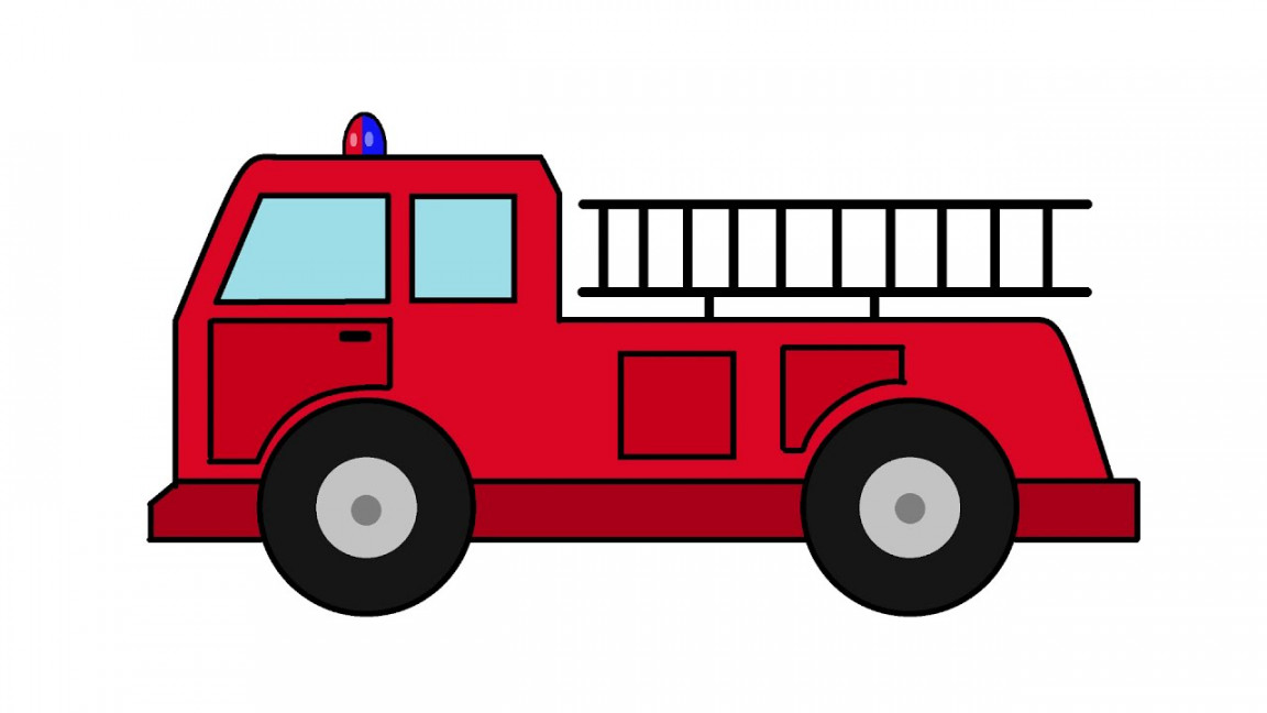 Drawing Cartoon Fire Engine in MS Paint