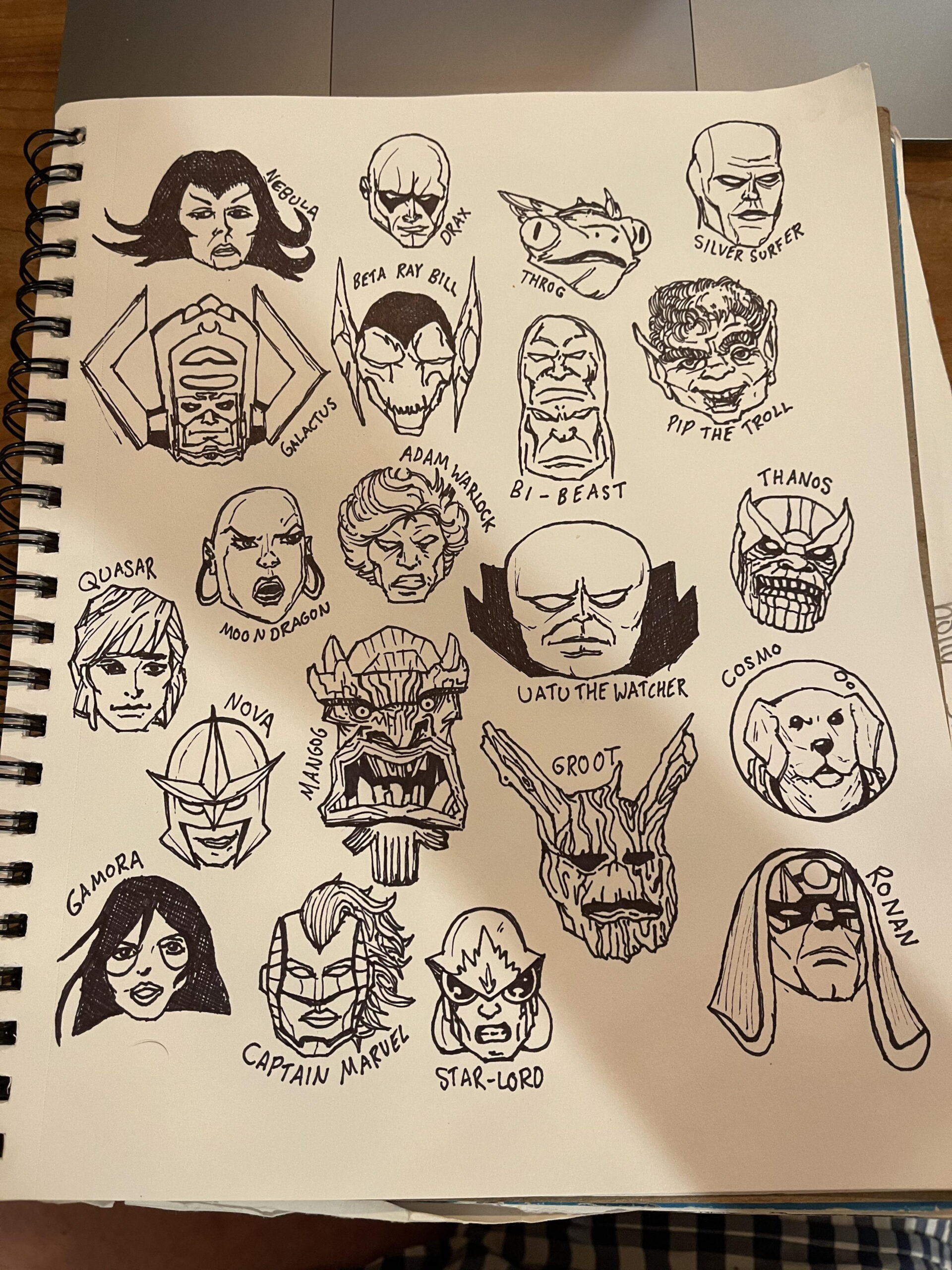 drawing Marvel comic characters part : some intergalactic homies