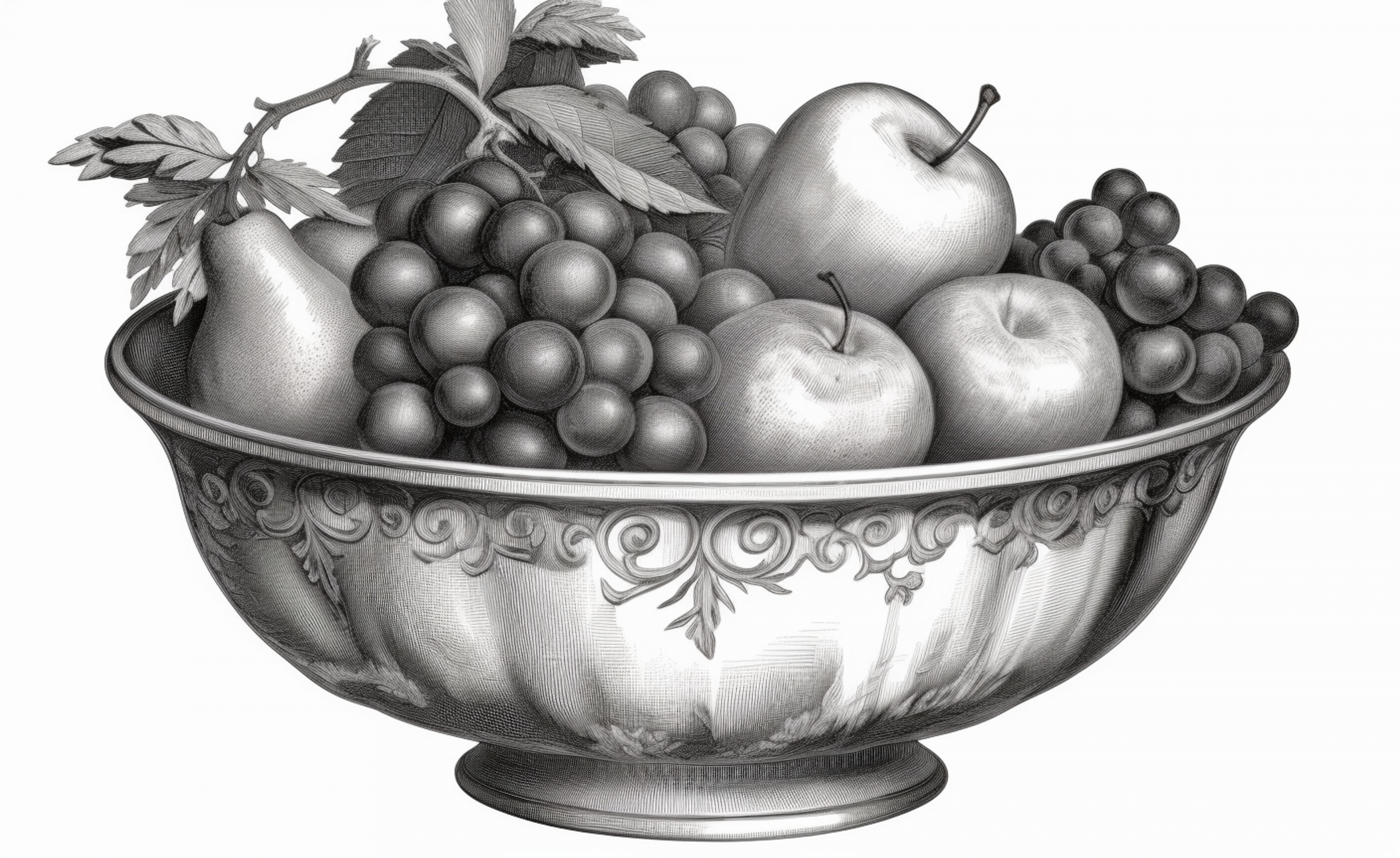 Drawing of a Bowl with Fruit and Syrup on it  Free AI Art Prompts