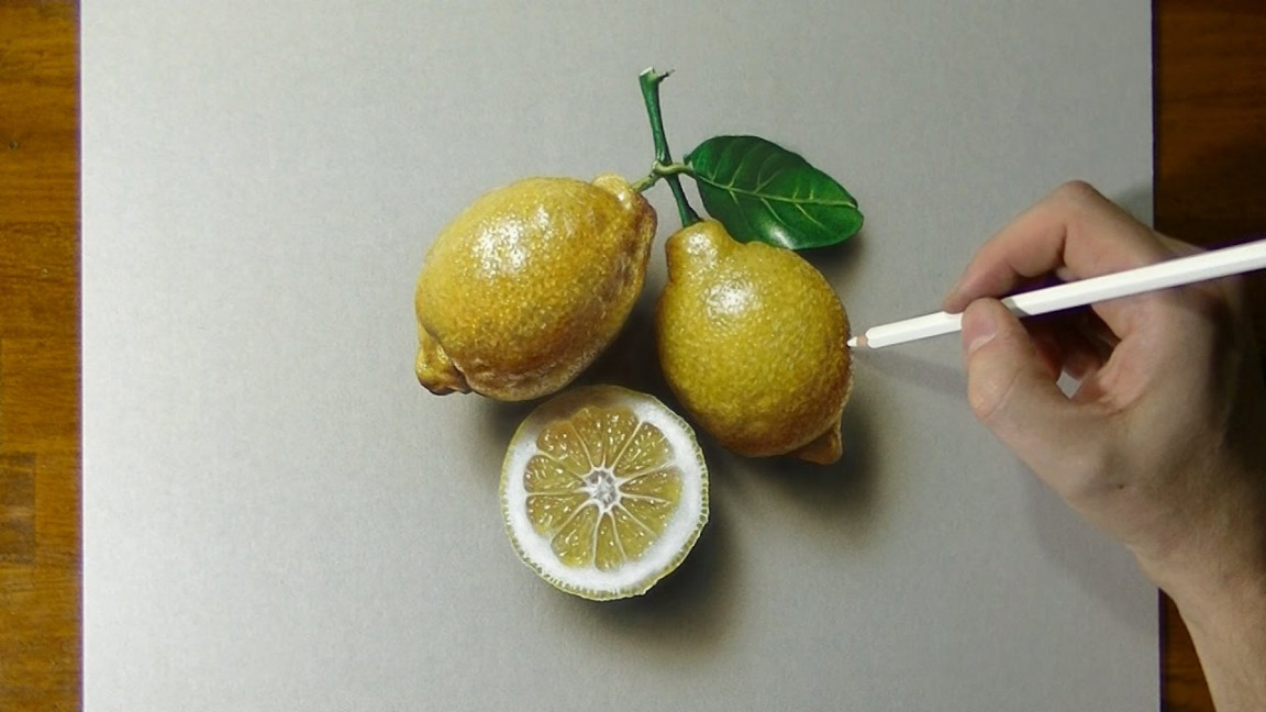 Drawing of some lemons - How to draw D Art