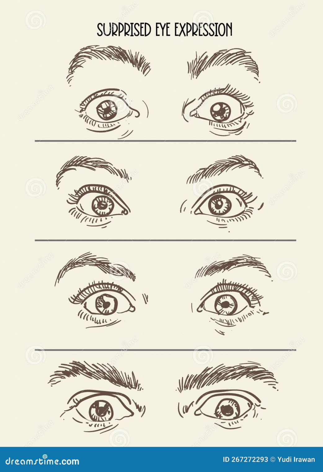 Drawing Surprised Eye Expression Illlustration Stock Vector