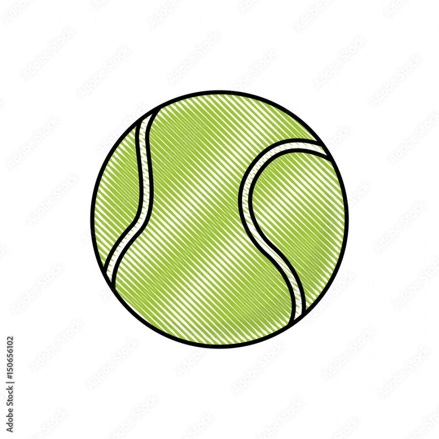 drawing tennis ball sport competition element vector illustration