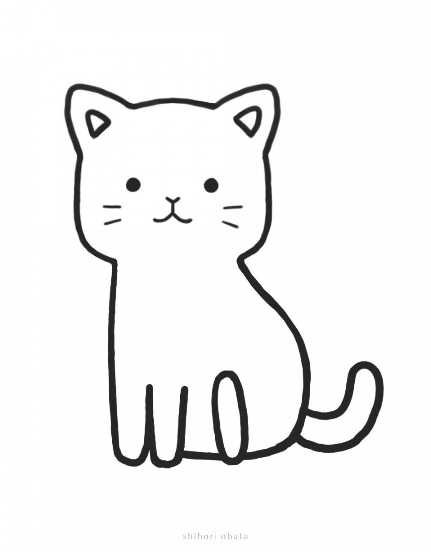 Easy Cat Drawing Ideas  Simple cat drawing, Cat drawing, Easy