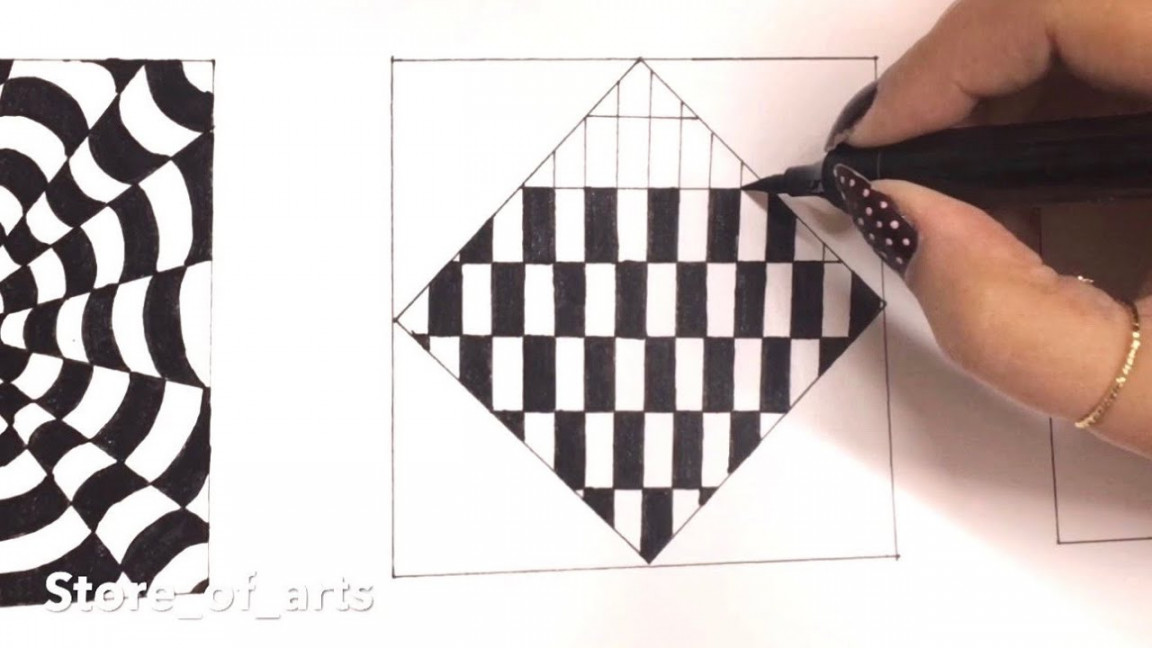 EASY Optical illusion drawings/patterns/tricks/abstract drawings  Part-