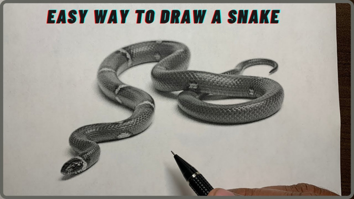 Easy way to draw a snake realistic.