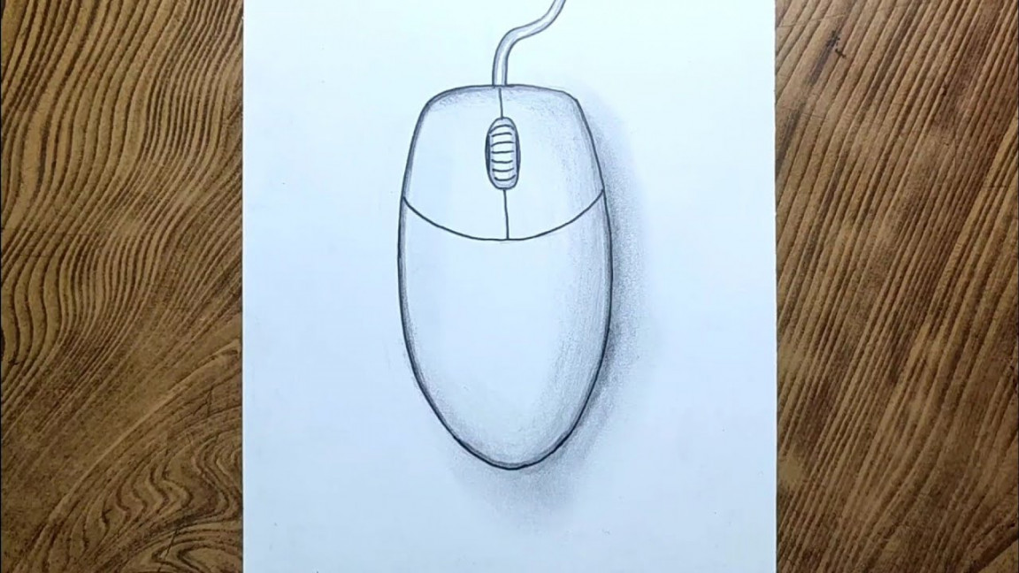 Easy way to draw computer mouse step by step/ Computer mouse drawing easily