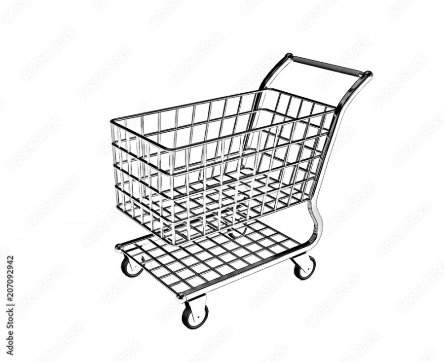 Empty shopping cart. Isolated on white background