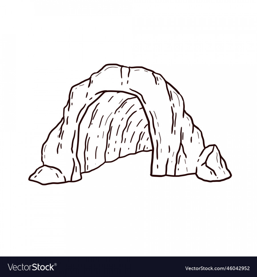 Entrance to cave stone mountain Royalty Free Vector Image