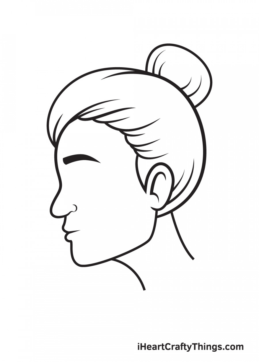 Face From The Side Drawing - How To Draw A Face From The Side Step