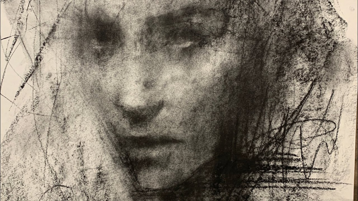 FACE OUT OF CHAOS CHARCOAL DRAWING TUTORIAL