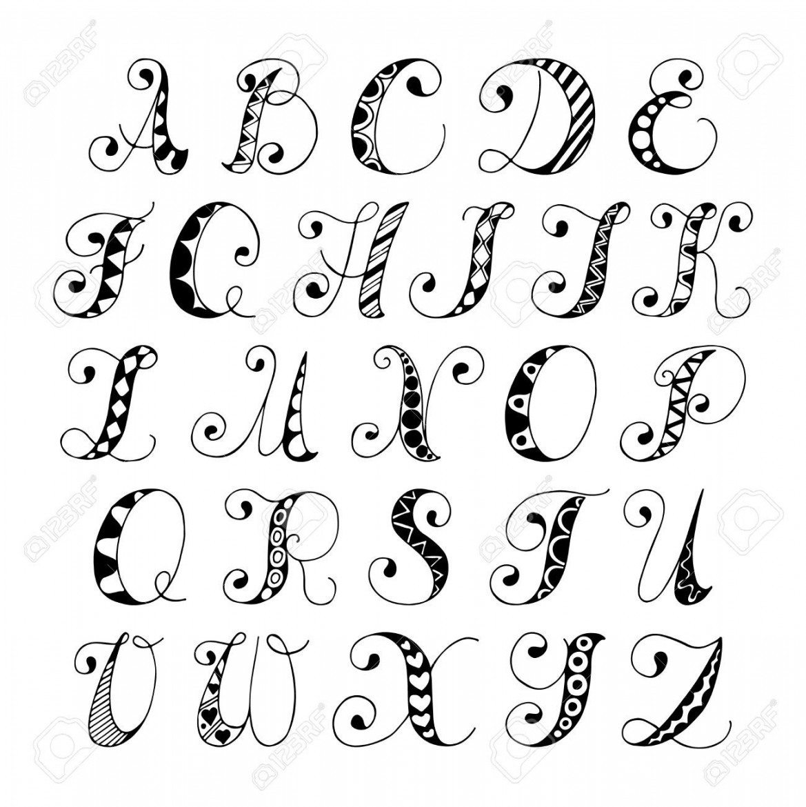 Fancy Alphabet Drawing Fancy Letter Art   Letras rabiscadas