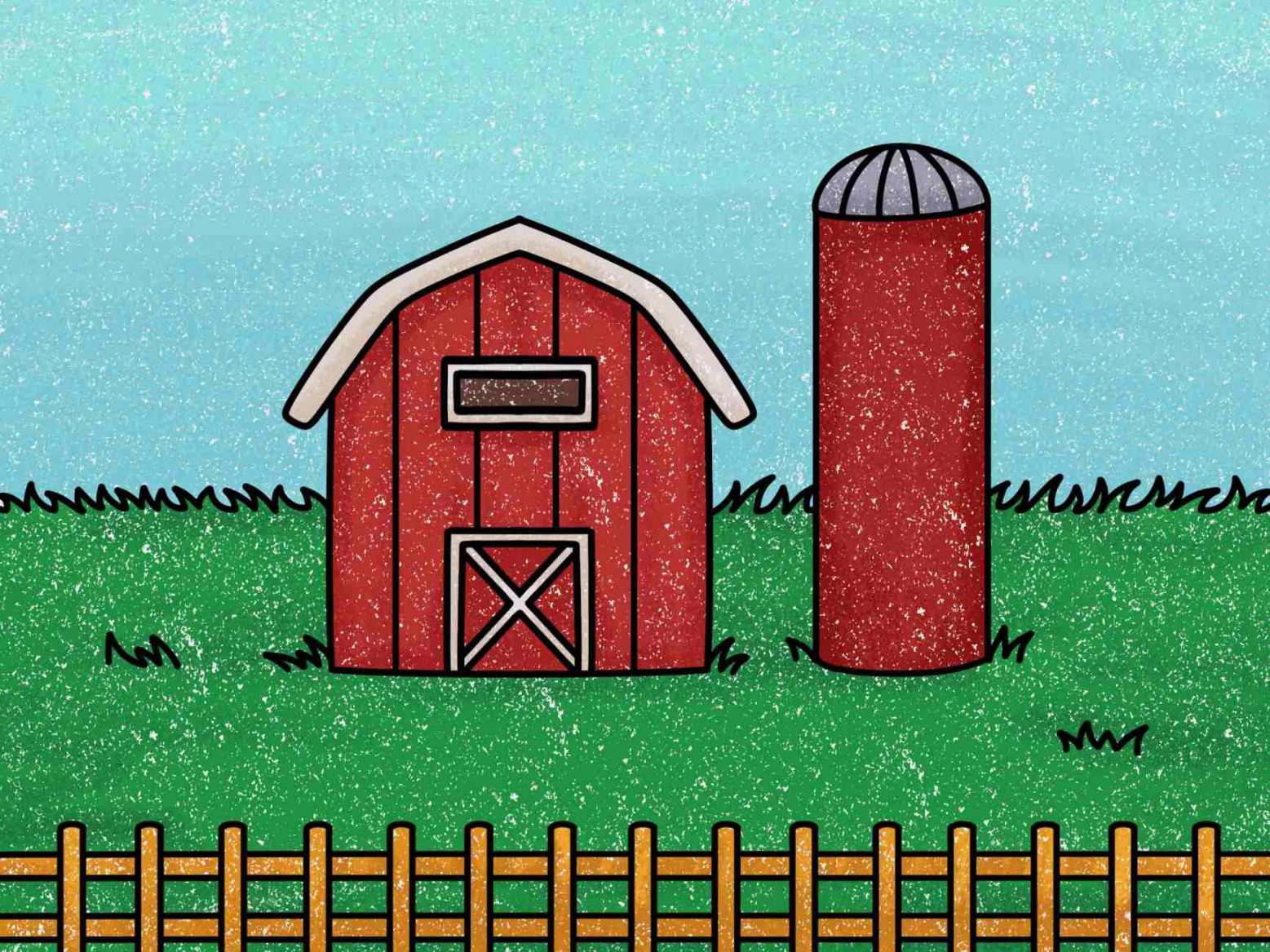 Farm Drawing (easy) - HelloArtsy