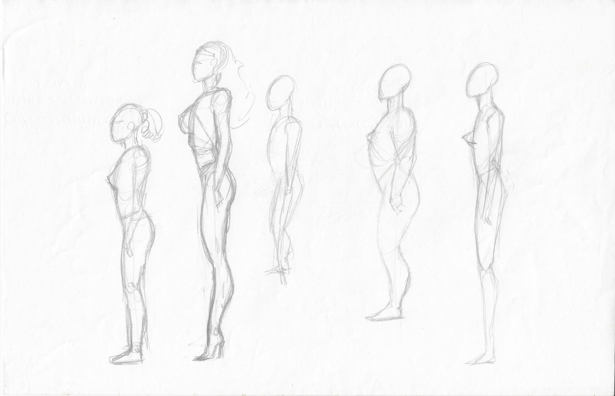 female body shapes side profile studies by Peter Steigerwald