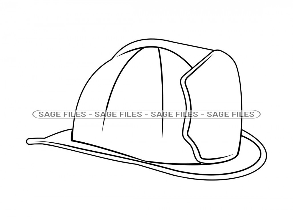 Firefighter Hat Outline SVG, Fireman Hat SVG, Firefighter Hat Clipart,  Firefighter Files for Cricut, Cut Files For Silhouette, Png, Dxf