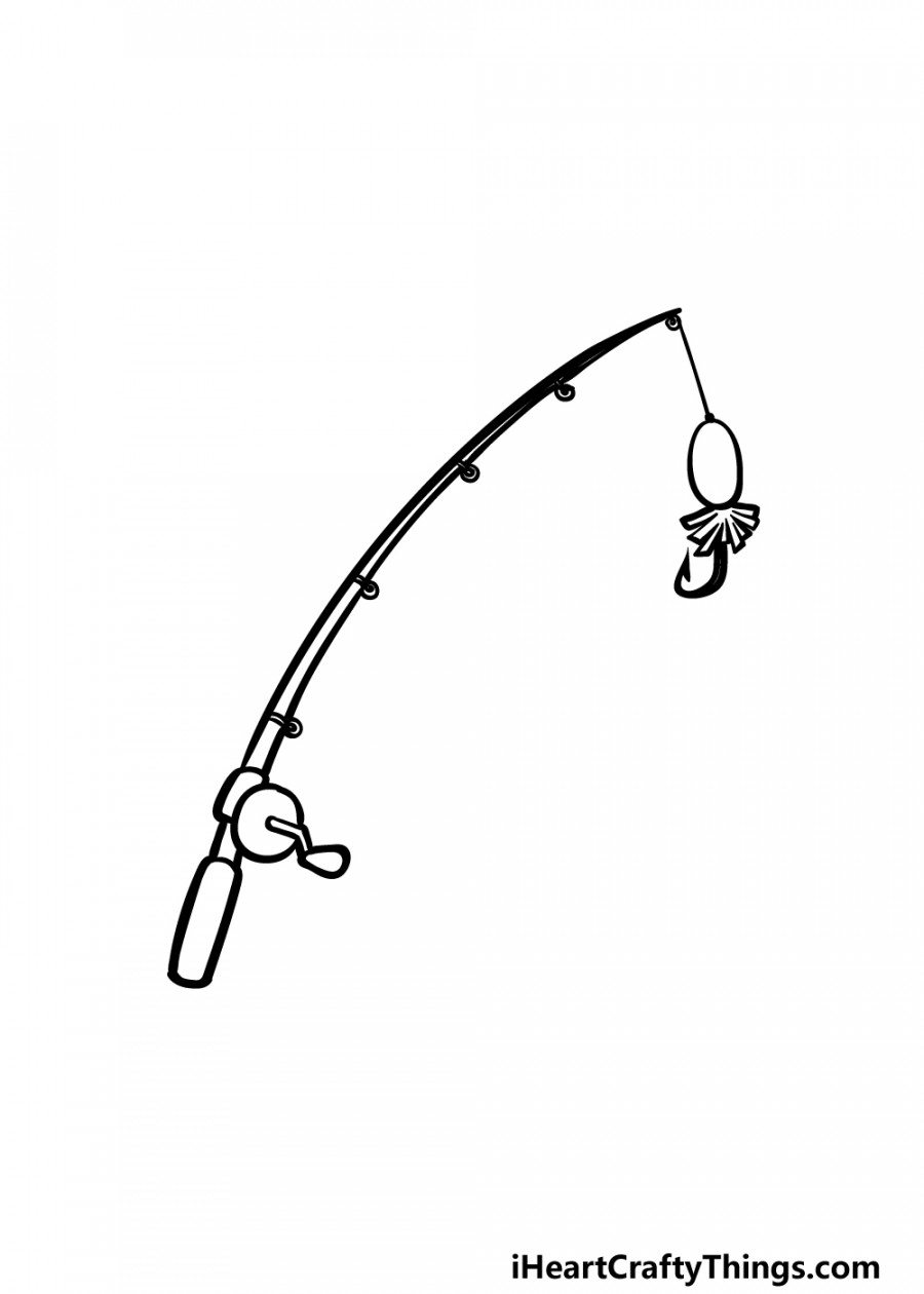 Fishing Pole Drawing - How To Draw A Fishing Pole Step By Step