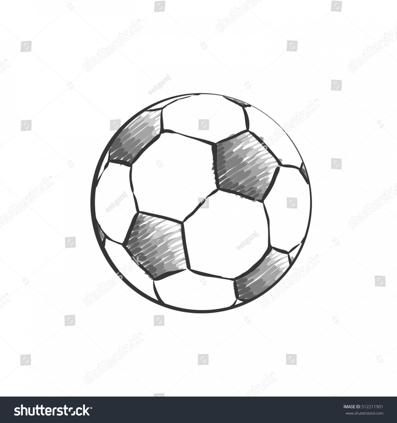 Football Icon Sketch Soccer Ball Drawing: Stock-Vektorgrafik