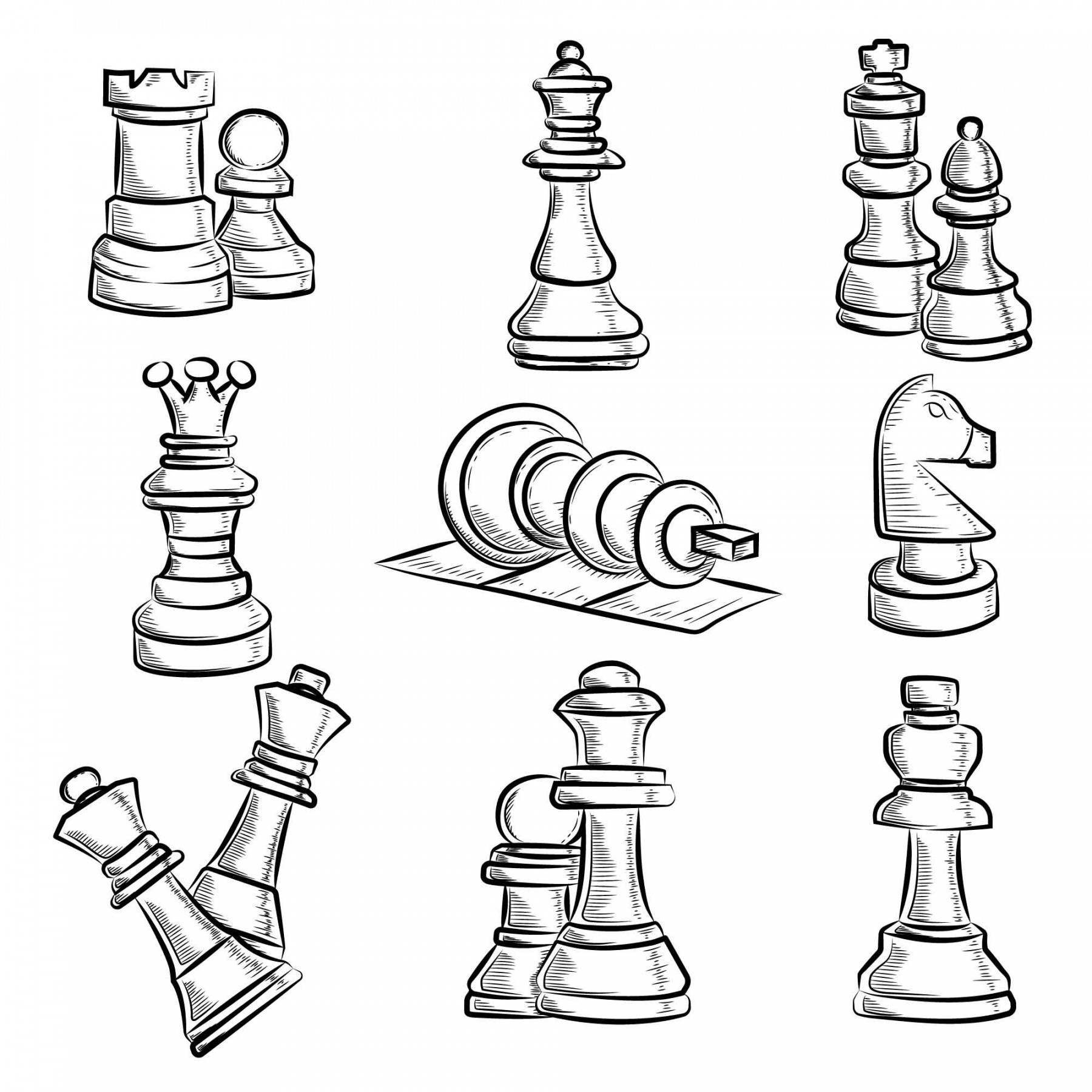 Free Chess Pieces Sketches