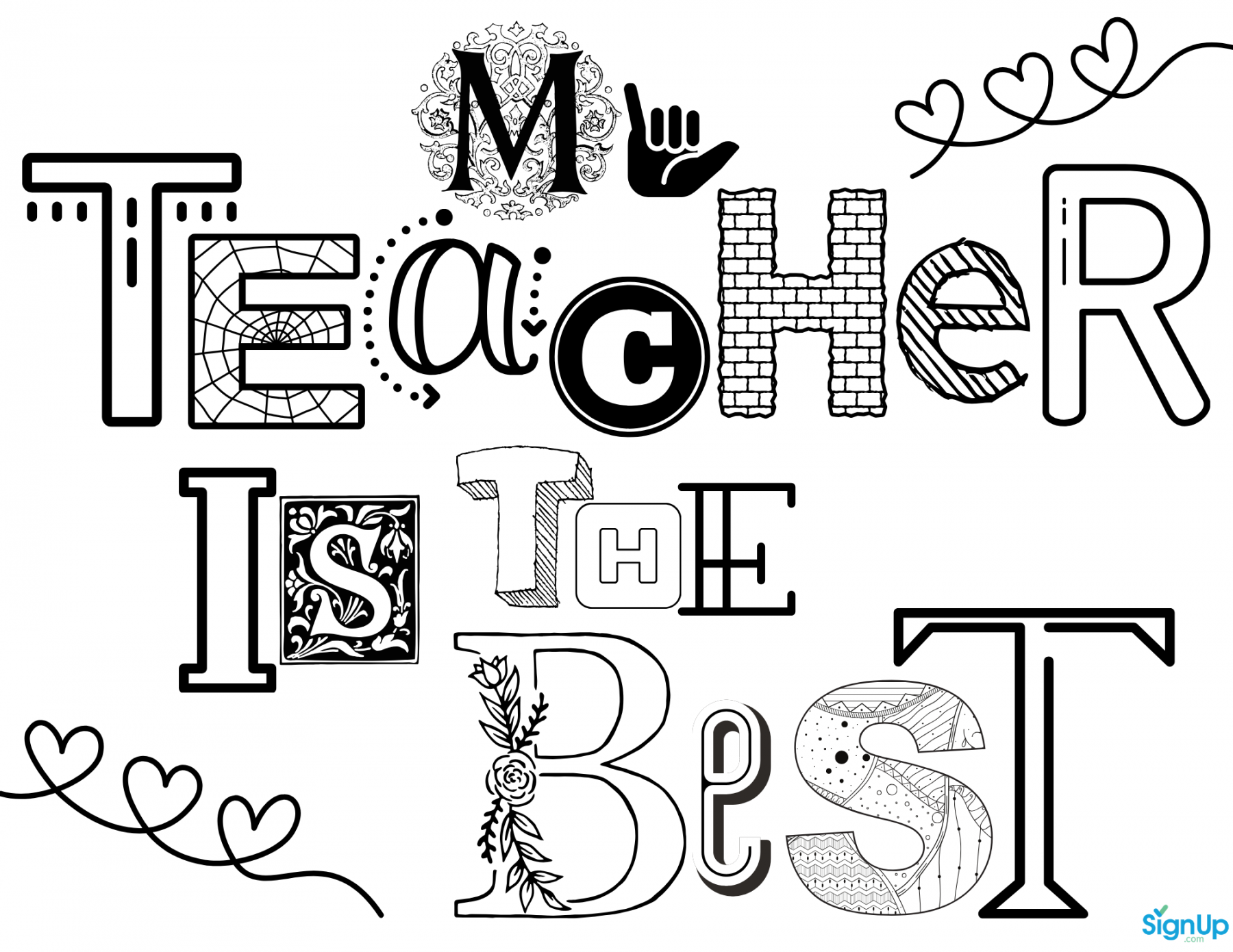 Free Printable Coloring Pages for Teacher Appreciation  SignUp