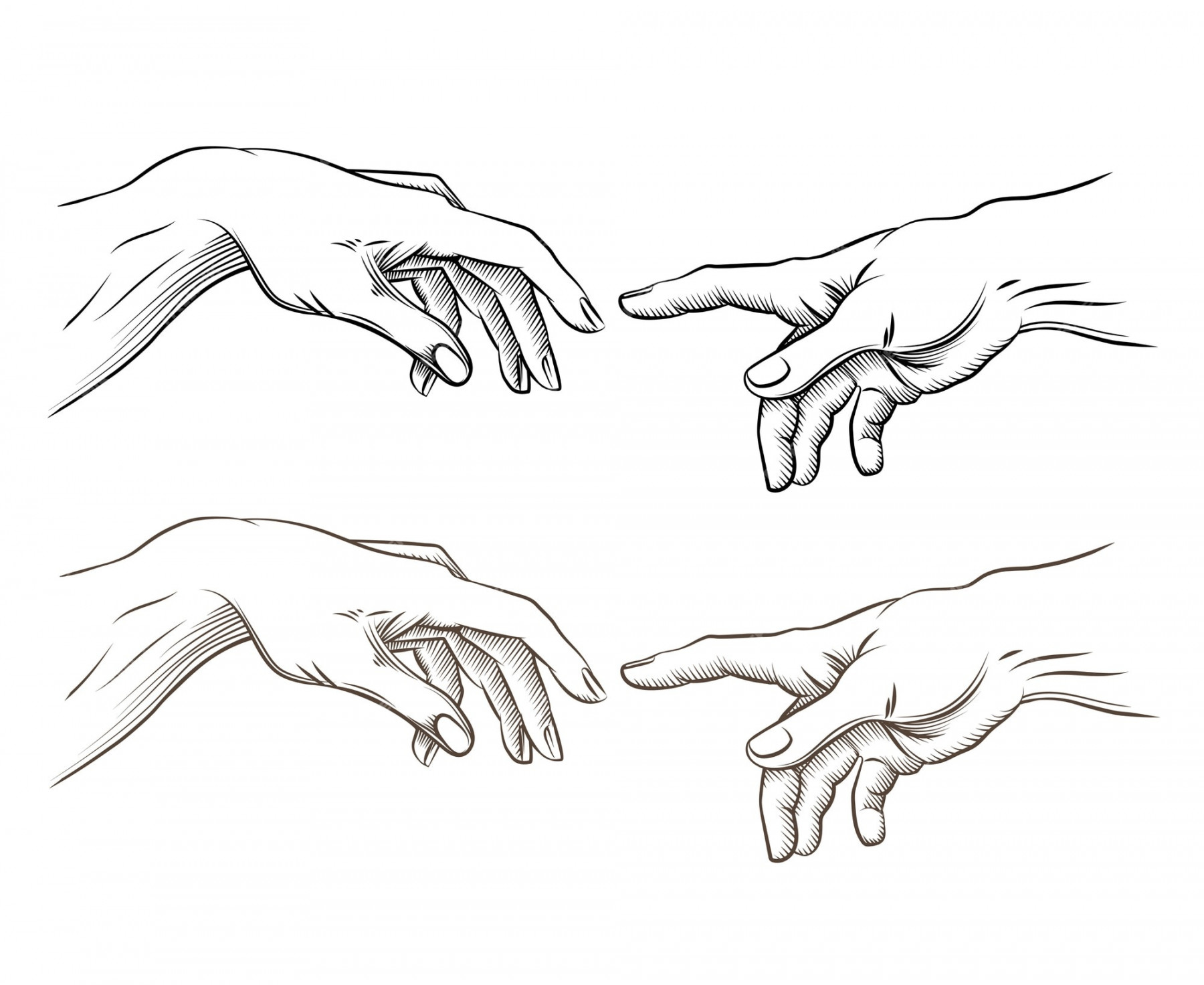 Free Vector  Adam hand and hand of god like creation