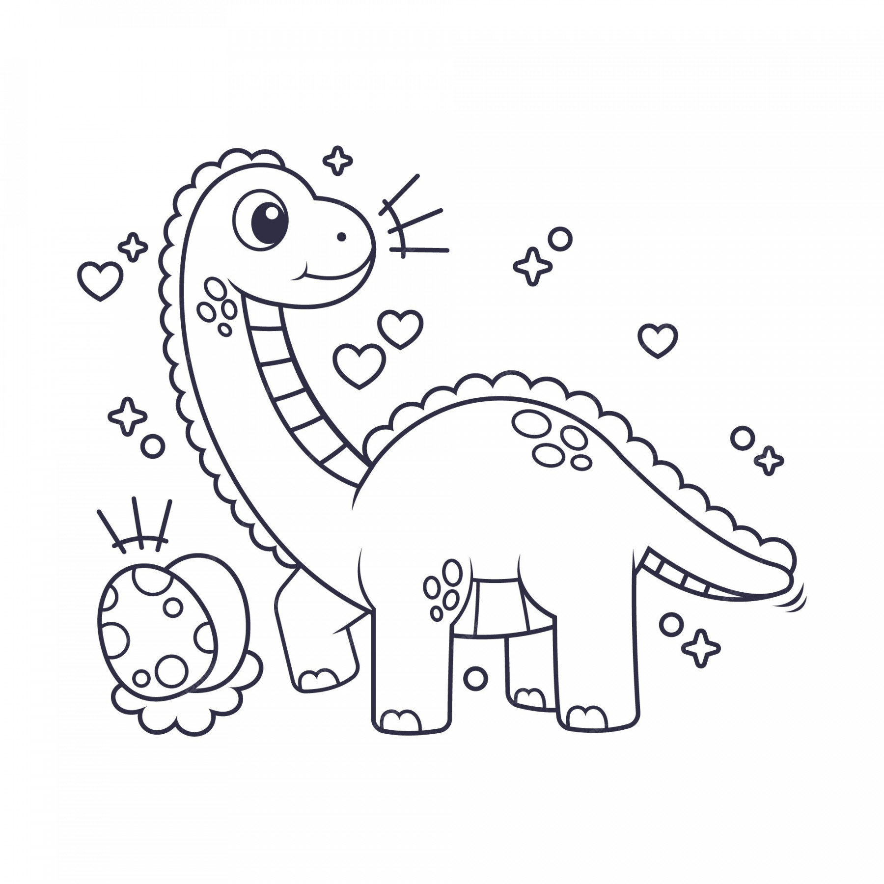 Free Vector  Hand drawn dinosaur outline illustration