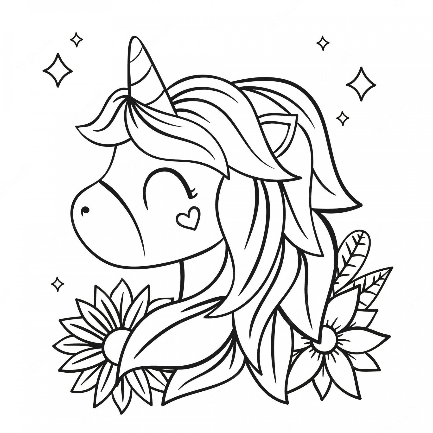 Free Vector  Hand drawn unicorn outline illustration