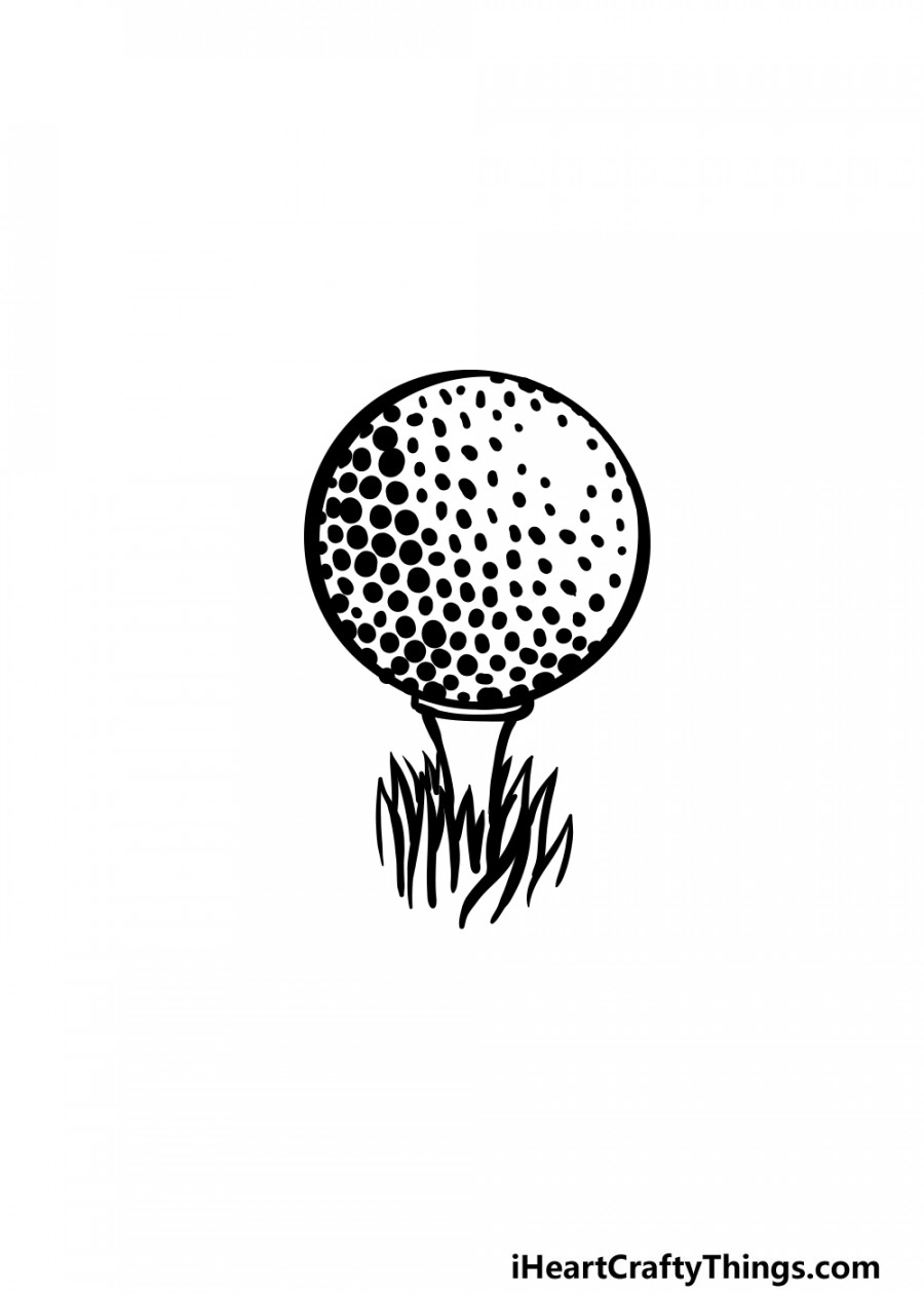 Golf Ball Drawing - How To Draw A Golf Ball Step By Step