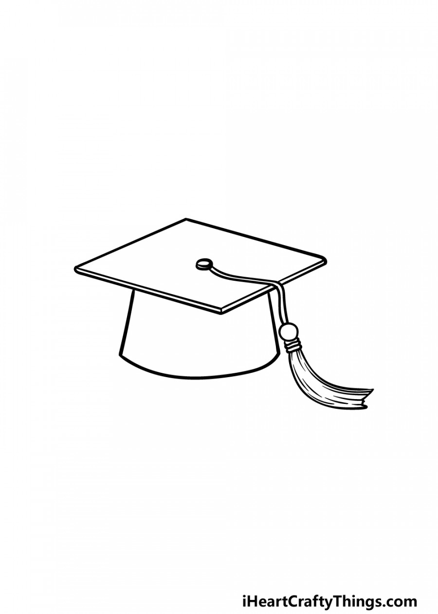 Graduation Hat Drawing - How To Draw A Graduation Hat Step By Step