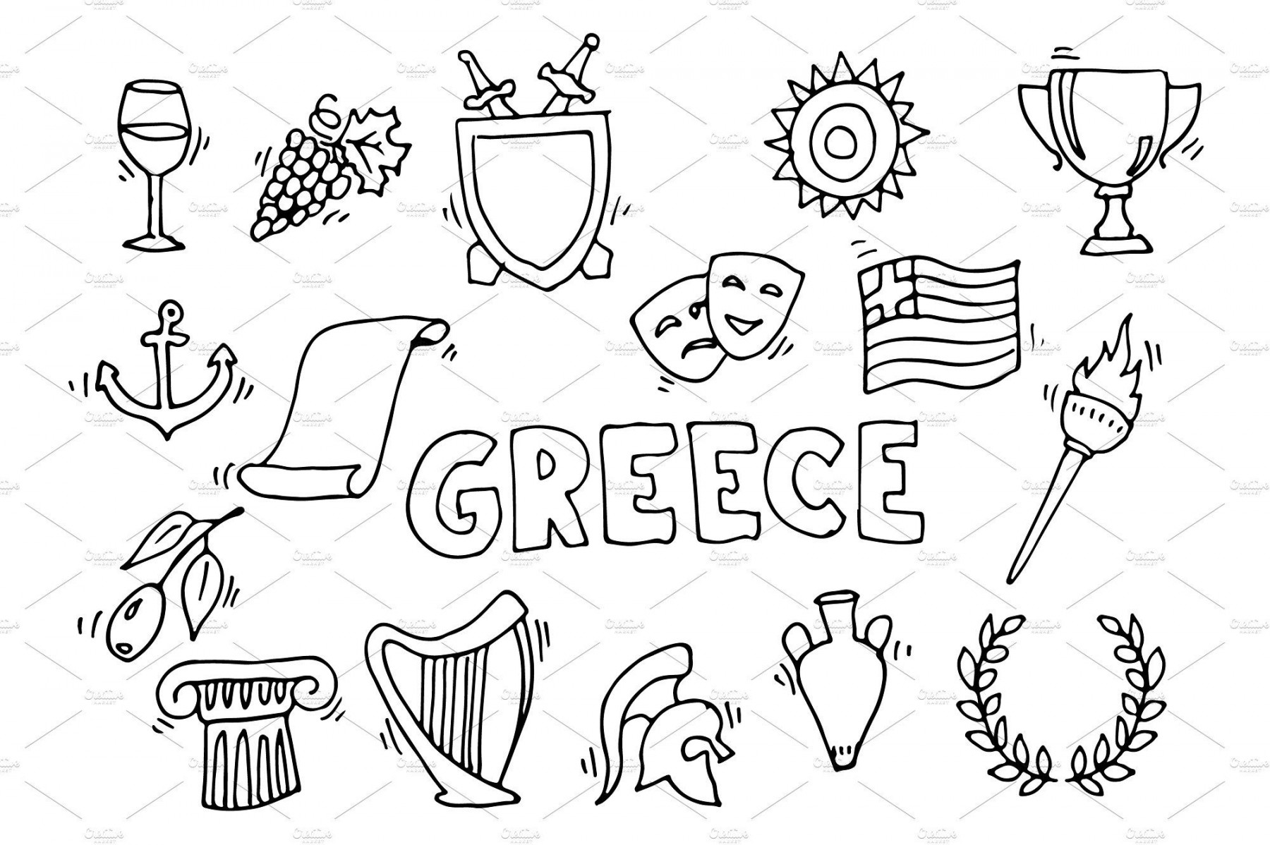 Greece  Greece drawing, Travel journal, Greece