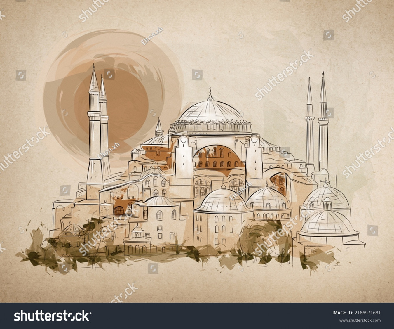 Hagia Sophia Drawing Photos and Images  Shutterstock