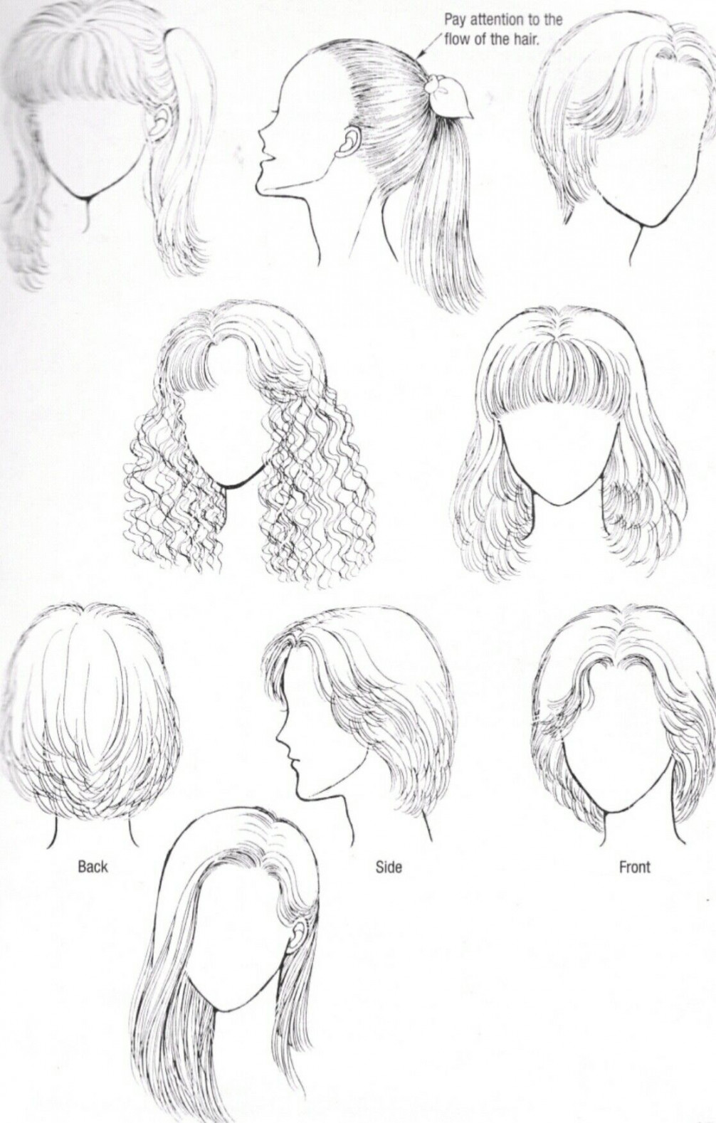 Hairstyles that are simple, yet easy to draw  Easy hair drawings