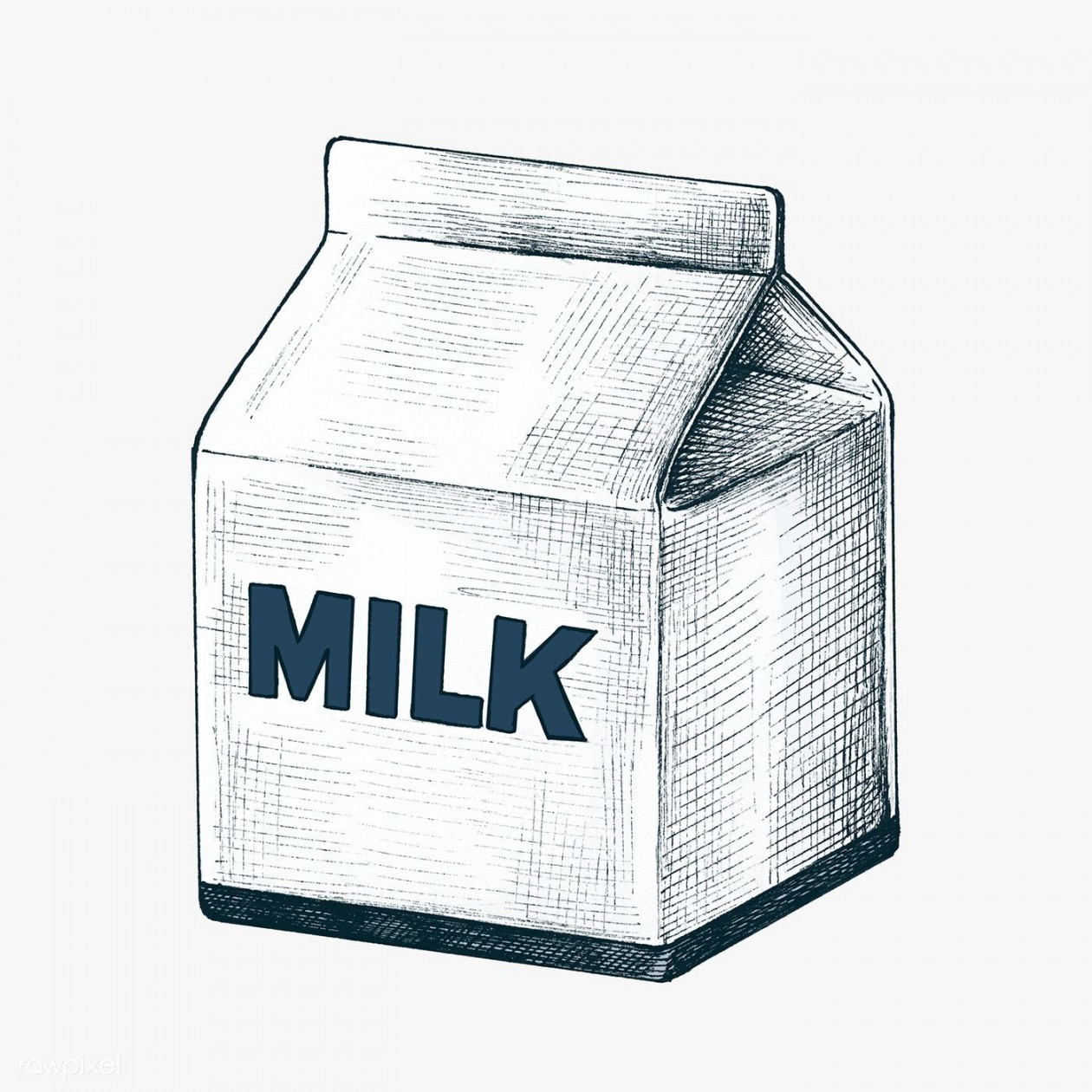 Hand drawn carton of milk  premium image by rawpixel