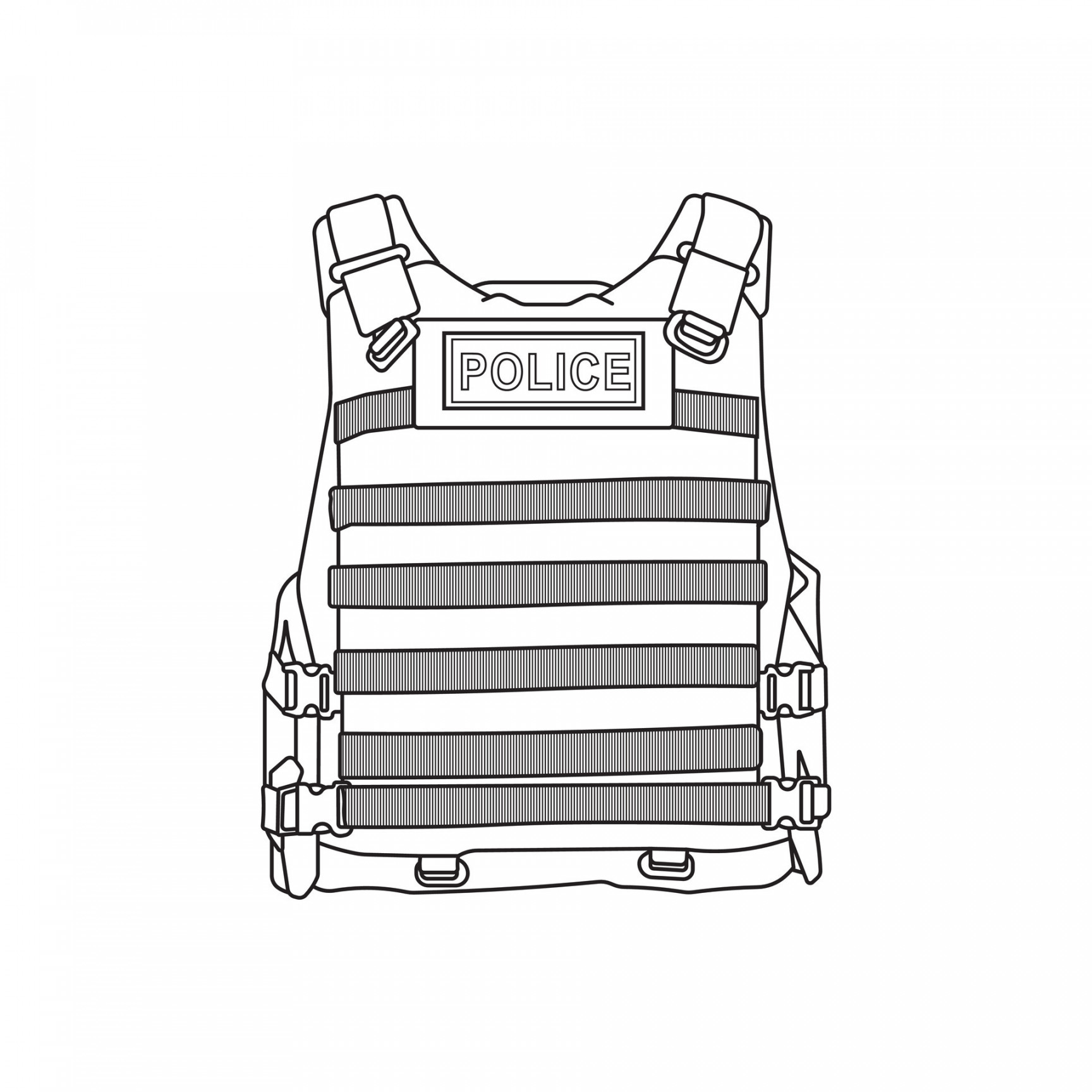 Hand drawn kids drawing Vector illustration police bulletproof