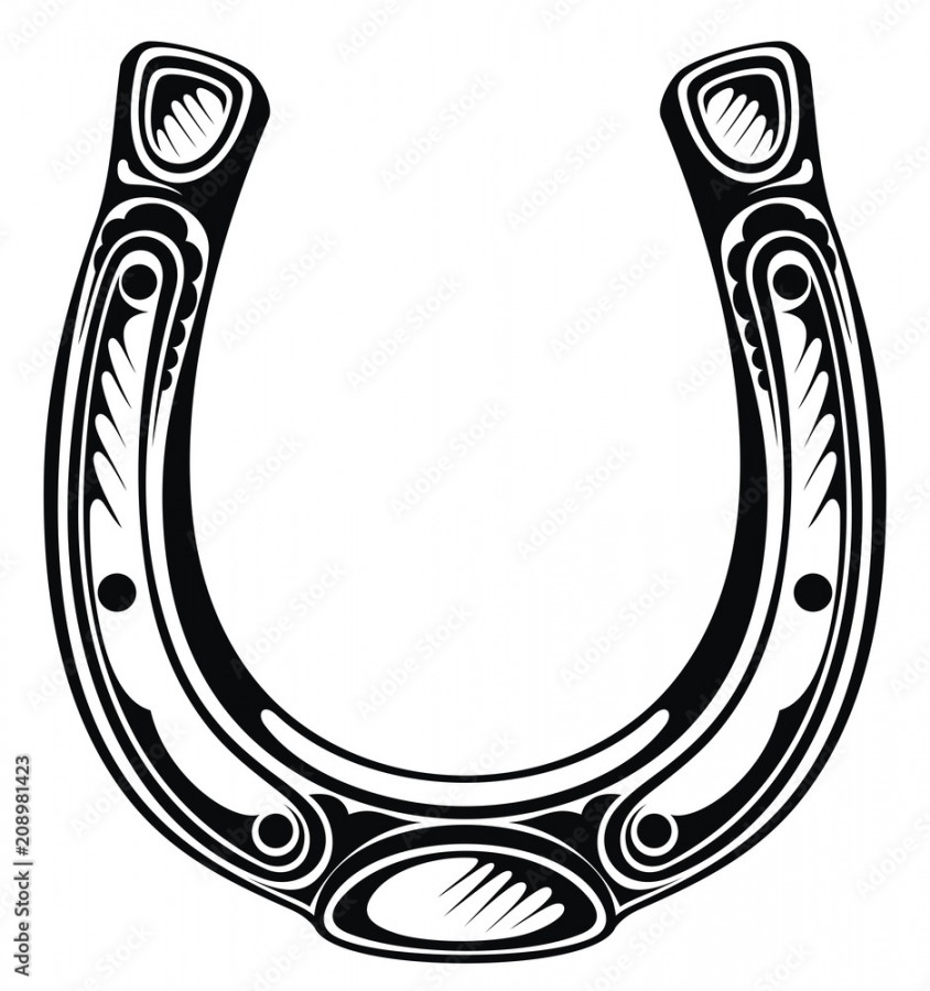 Hand drawn lucky horseshoe