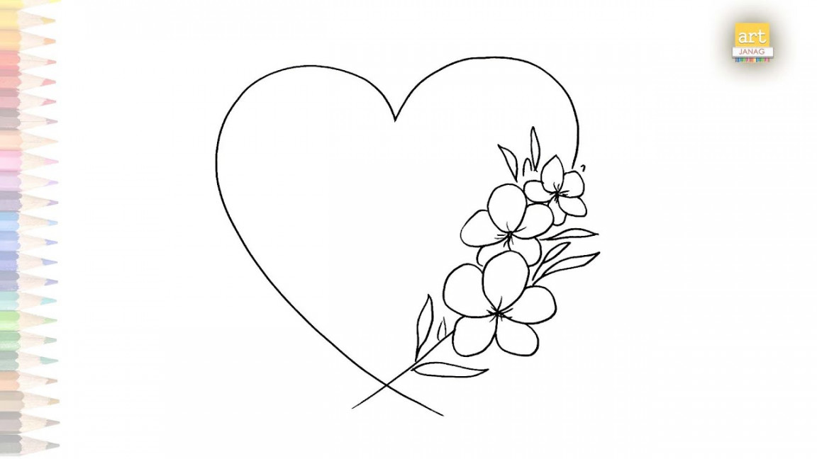 Heart design sketch easy  How to draw flowers designed heart shape simply   heart shape drawings