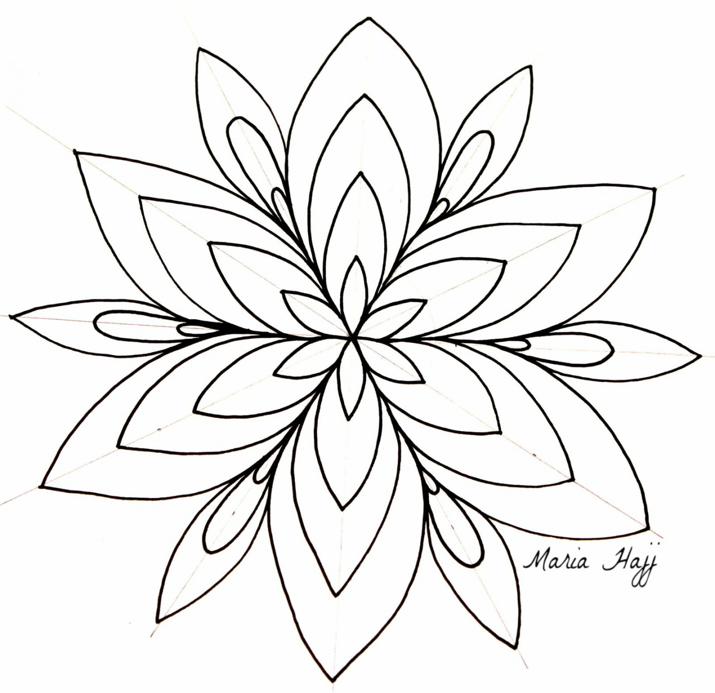 How to draw a basic flower mandala