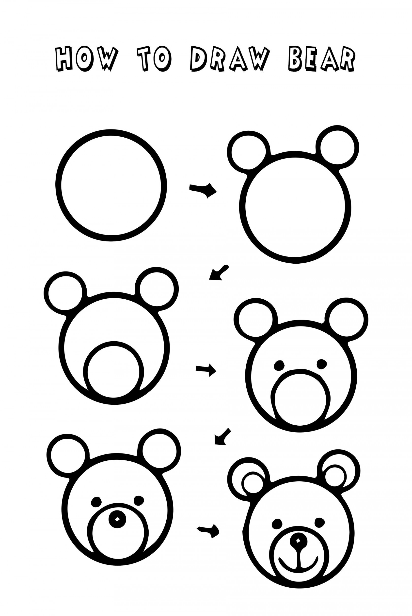 How To Draw a Bear  Easy drawings for kids, Easy drawings