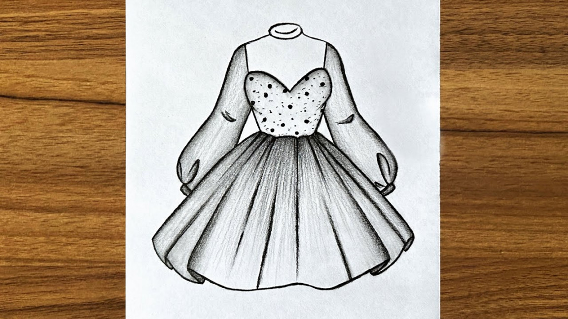 How to draw a beautiful girl dress  Easy drawing ideas for girls  Easy  drawings step by step