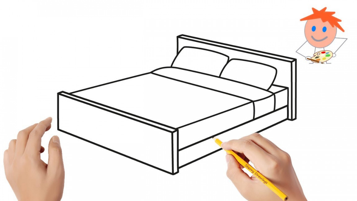 How to draw a bed  Easy drawings